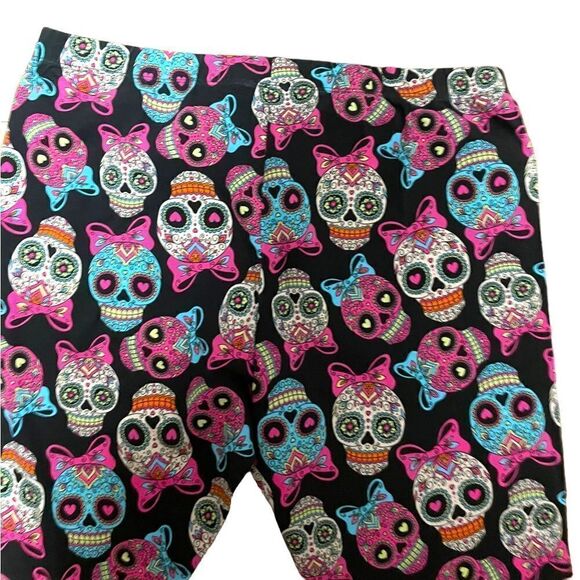 No Boundaries Neon Skull Leggings 2X - Picture 2 of 6